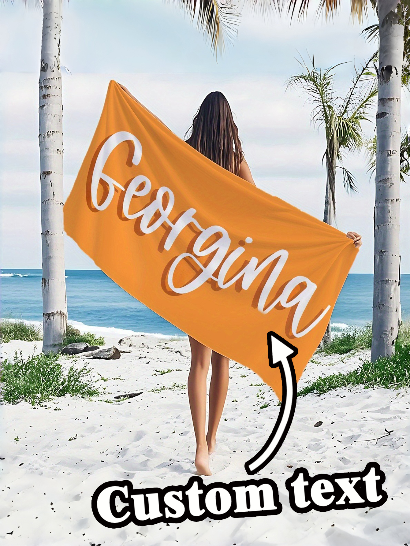 Personalized Name Printed Beach Towel